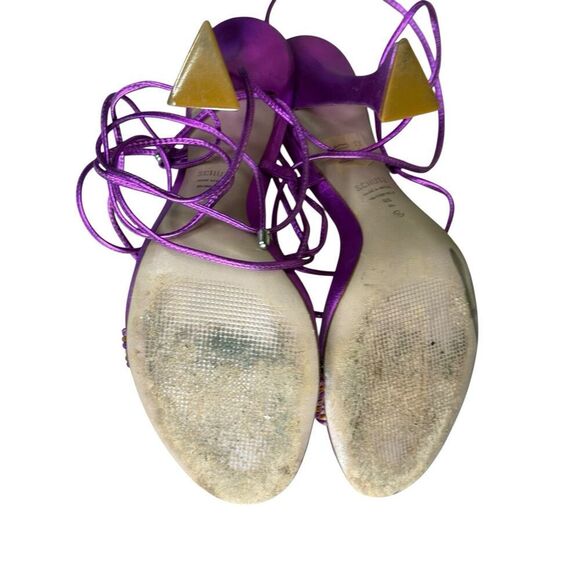 Schutz Arceli Violet Metallic Patent Leather Strappy Sandals Size 9B - Picture 11 of 12